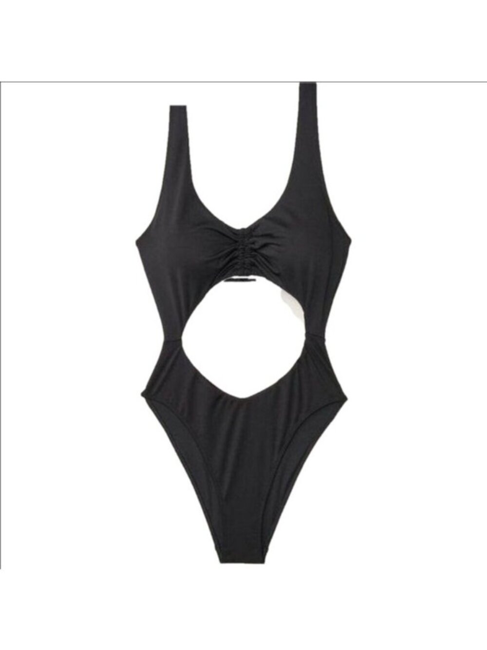 Victoria's Secret Pink RUSCHED FRONT ONE-PIECE, Black, Size Large